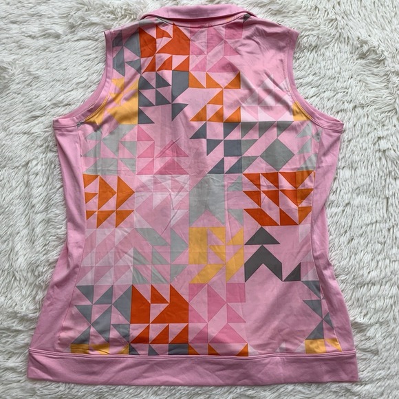 NWT Nike Women's XL Dry Victory Prism Print Sleeveless Golf Polo Collared - Picture 8 of 9